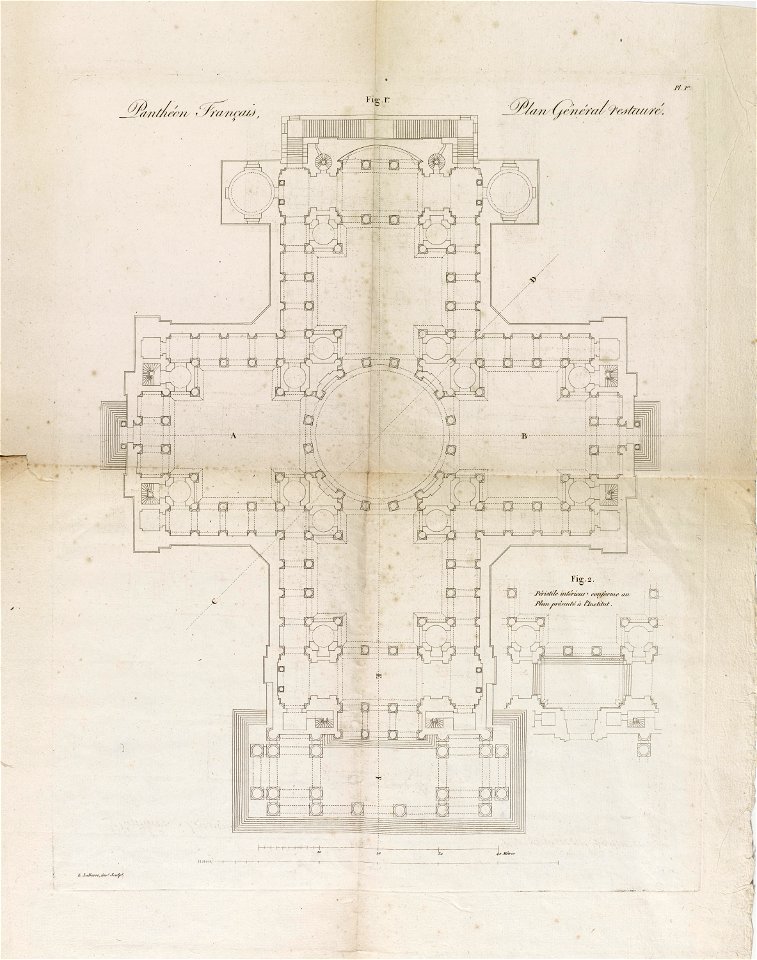 Panthéon - Panthéon Français, Plan Général restauré (phbw11 0208)