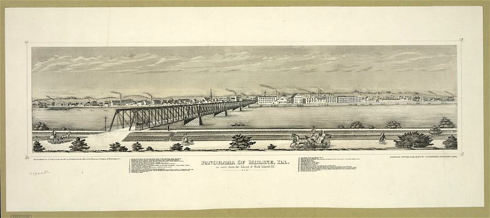 Panorama of Moline, Ill. As seen from the Island of Rock Island, Ill LCCN2003690609