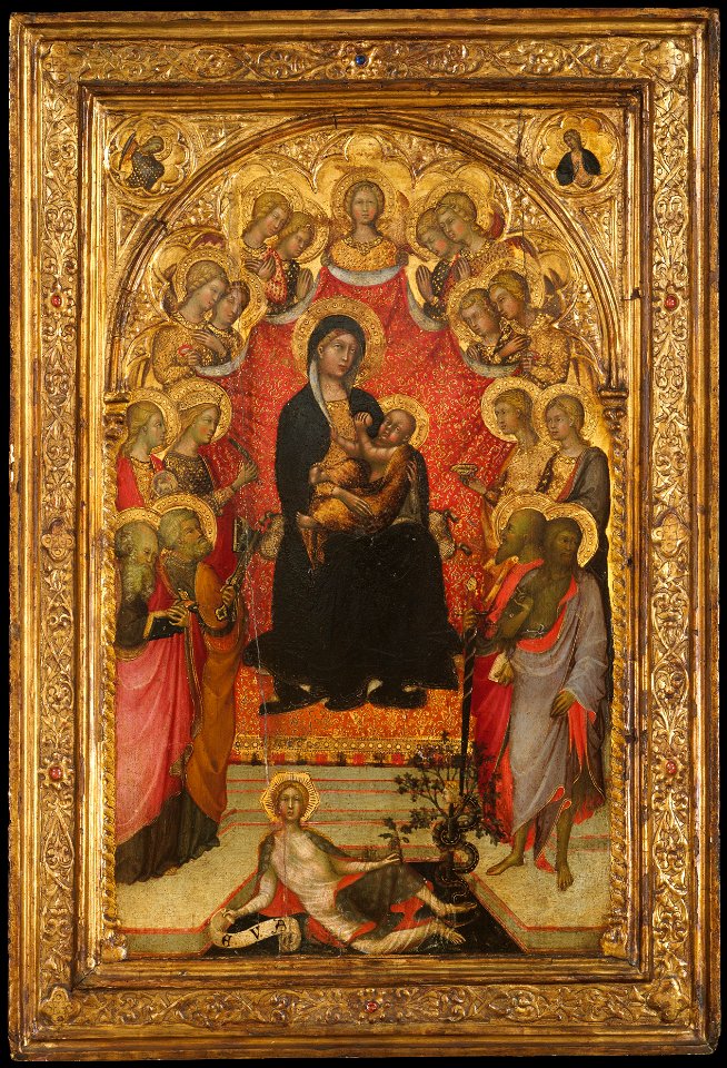 Paolo di Giovanni Fei - Madonna and Child Enthroned with Saint John the Evangelist, Saint Peter, Saint Agnes, Saint Catherin - 1975.1.23 - Metropolitan Museum of Art