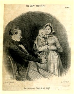 Papa contemplant l'image de son image (Daddy gazing at the image of his image) (BM 1910,0324.54)