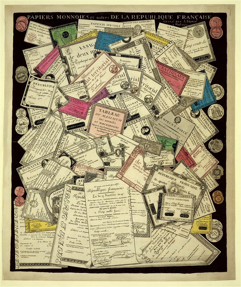 Papiers monnoies et autres de la Republique Française - gravé par I. Hunin à Malines. LCCN2013646657