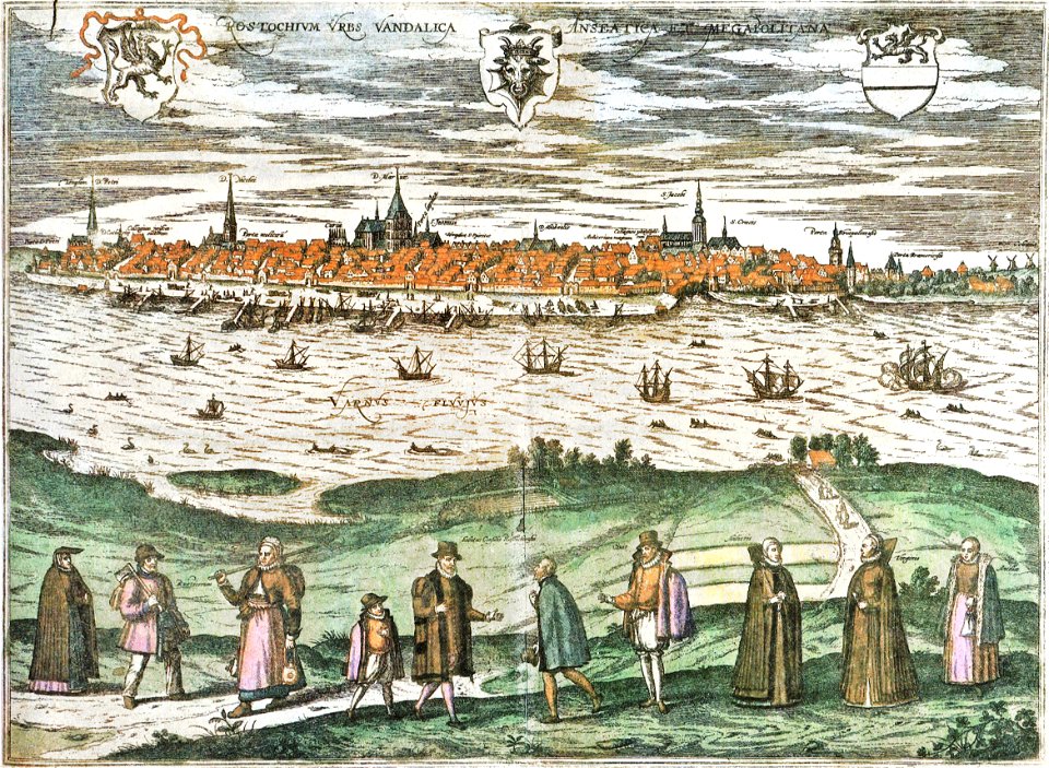 Panorama Rostock Franz Hogenberg 1597 - Free Stock Illustrations ...