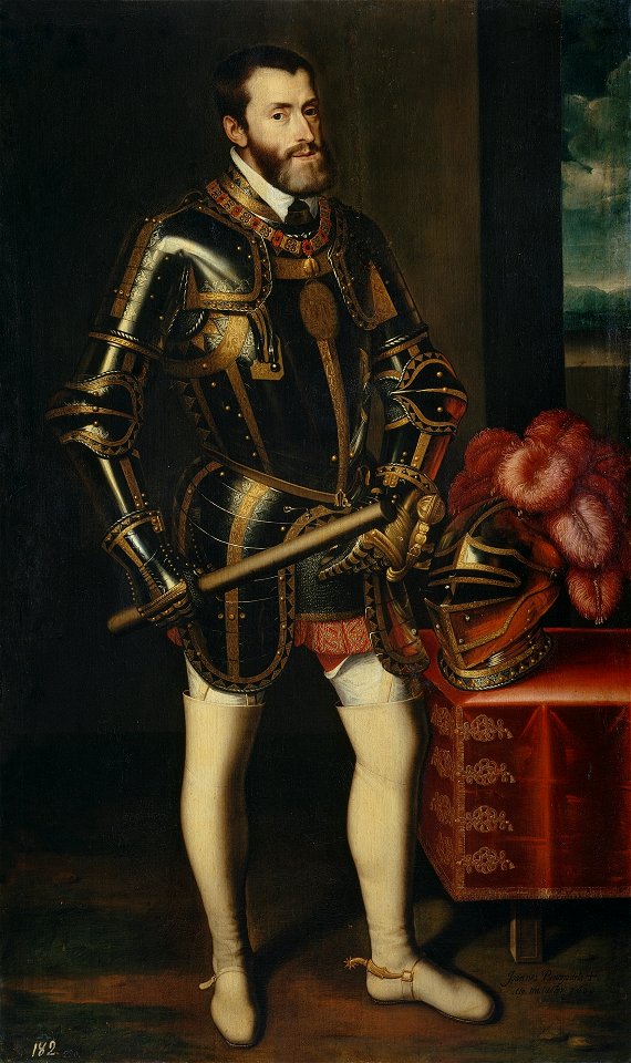 Pantoja de la Cruz after Titian - Charles V in Armour