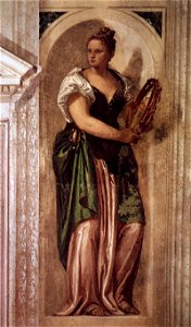 Paolo Veronese - Muse with Tambourine - WGA24889. Free illustration for personal and commercial use.