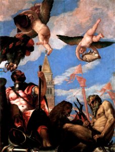 Paolo Veronese - Mars and Neptune - WGA24924. Free illustration for personal and commercial use.