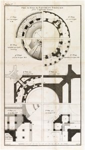 Panthéon - Plans du Dôme du Panthéon Français prises (sic) à différentes hauteurs (phbw11 0195)