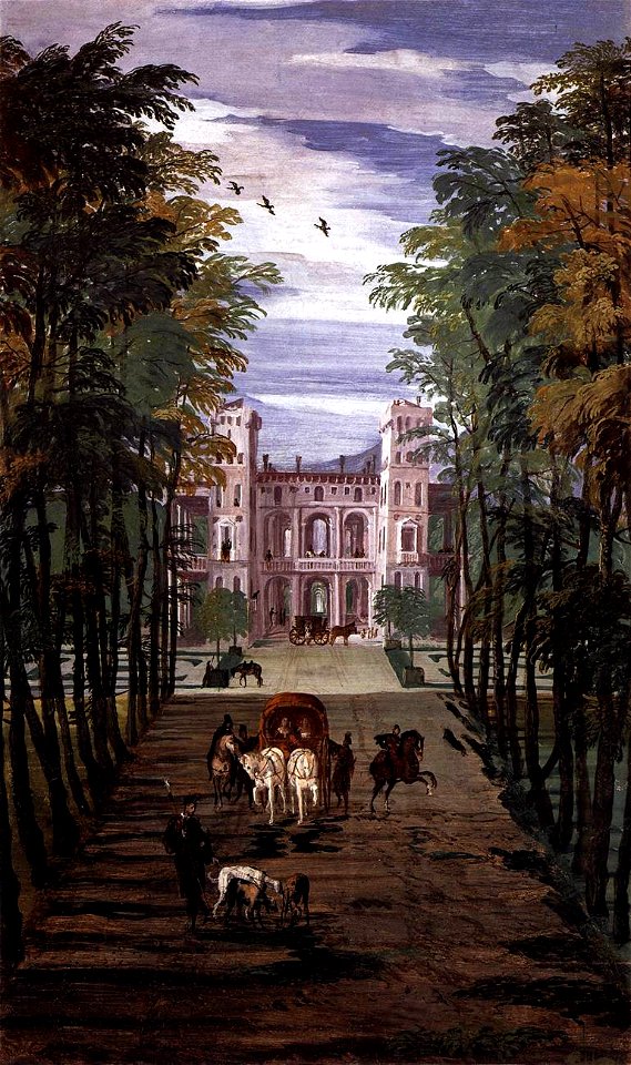 Paolo Veronese - Landscape with Villa and Carriages (detail) - WGA24903