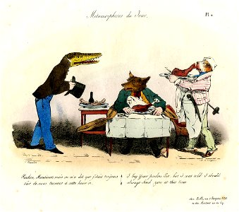 Pardon Monsieur, mais on m'a dit que j'étais toujours sûr de vous trouver à cette heure-ci. (BM 1856,0712.579)