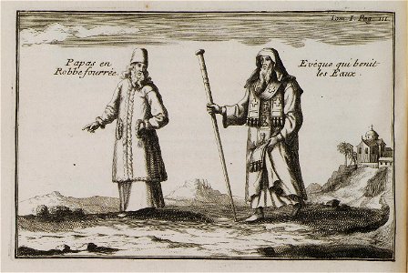 Papas en Robbe fourrée Evêque qui benit les Eaux - Tournefort Joseph Pitton De - 1717