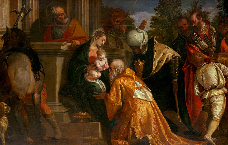 Paolo Caliari, gen. Veronese und Werkstatt, , Kunsthistorisches Museum Wien, Gemäldegalerie - Anbetung der Könige - GG 1515 - Kunsthistorisches Museum