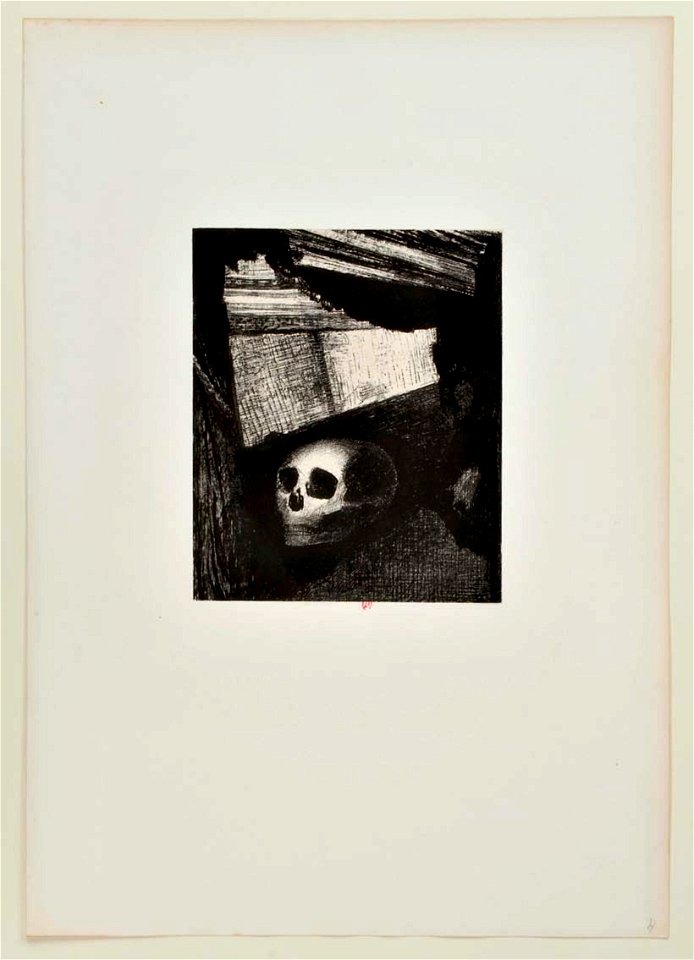 Par la fente du mur, une tête de mort fut projetée from the series Le juré Odilon Redon