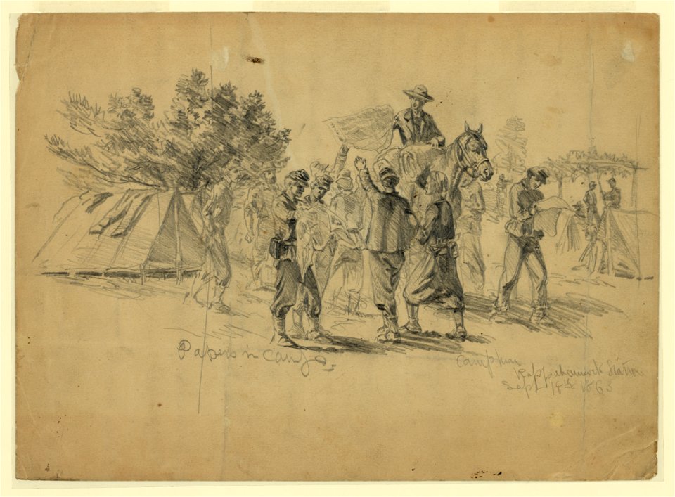 Papers in camp-Campmen-Rappahannock Station LCCN2004661848