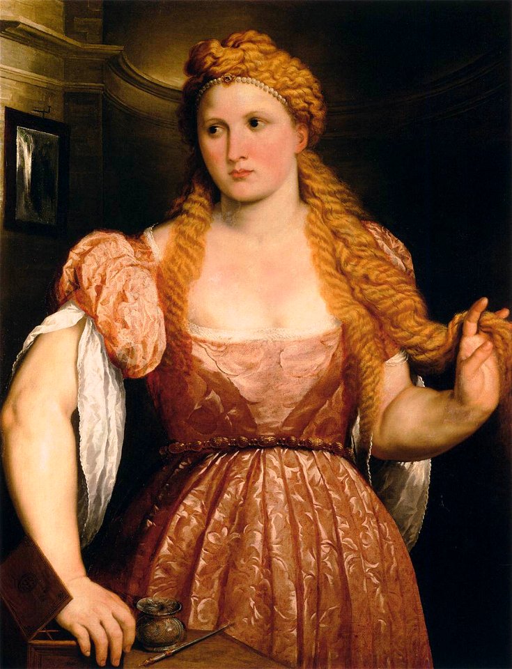 Paris Bordone - Young Woman at Her Toilet - WGA2466