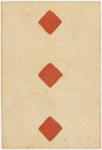 Paris Portrait card deck - 1740-1751 - 3 of Diamonds