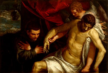 Paolo Veronese - The Dead Christ Supported by an Angel and Adored by a Franciscan - 79.254 - Museum of Fine Arts
