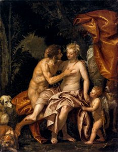 Paolo Veronese - Venus and Adonis - WGA24848. Free illustration for personal and commercial use.