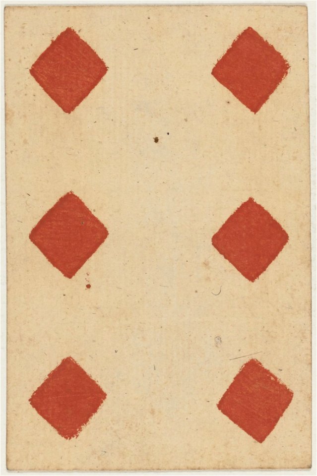 Paris Portrait card deck - 1740-1751 - 6 of Diamonds