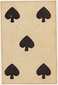 Paris Portrait card deck - 1740-1751 - 5 of Spades