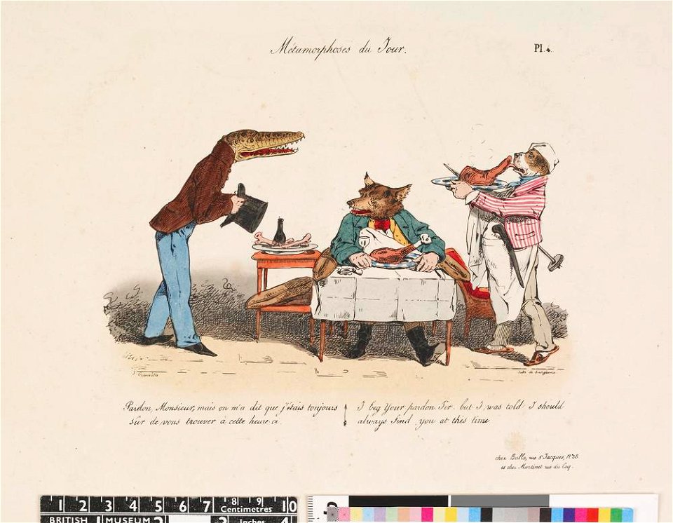 Pardon Monsieur, mais on m'a dit que j'étais toujours sûr de vous trouver à cette heure-ci. (BM 1886,1012.262 1)