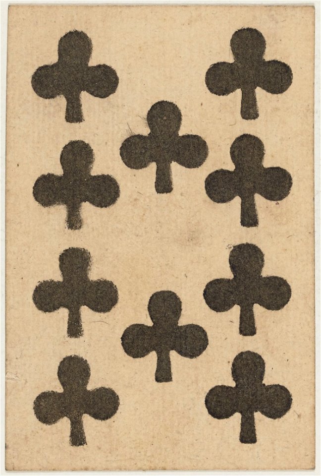 Paris Portrait card deck - 1740-1751 - 10 of Clubs