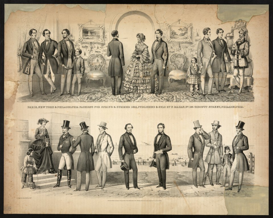 Paris, New York & Philadelphia fashions for spring & summer 1855, published & sold by F. Mahan, No. 186 Chesnut Street, Philadelphia - P.S. Duval & Co's Steam lith. Press, Philada. LCCN2011645602