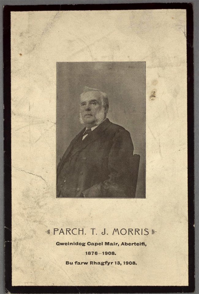 Parch T. J. Morris gweinidog Capel Mair, Aberteifi, 1876-1908 ; bu farw Rhagfyr 13, 1908 (5449674)