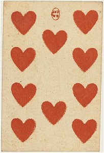 Paris Portrait card deck - 1740-1751 - 10 of Hearts