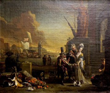 Paris - Musée du Louvre - Jan Weenix - Port de mer méridional avec vendeur de colifichets - 1704 - INV 1938 - 001