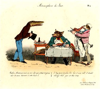 Pardon Monsieur, mais on m'a dit que j'étais toujours sûr de vous trouver à cette heure-ci. (BM 1886,1012.262)