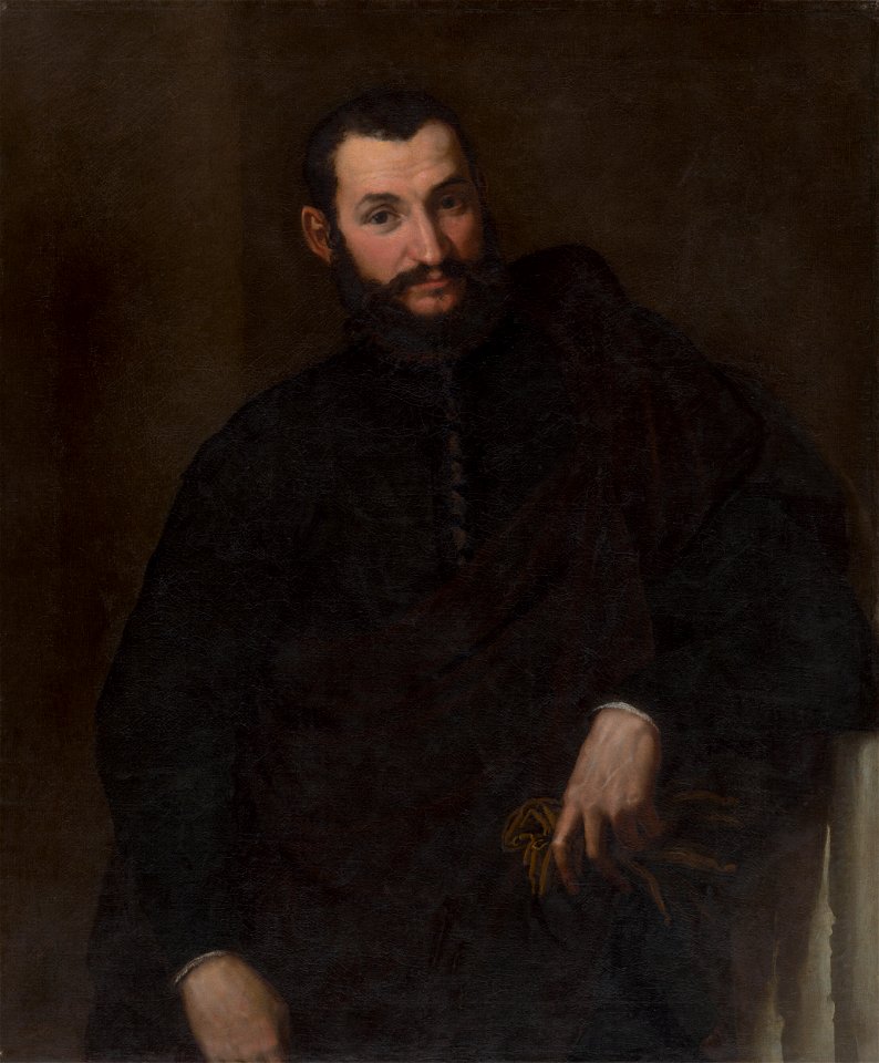 Paris Bordone - Portrait of a Man (With a Fragment of Antique Column) - O 91 - Slovak National Gallery