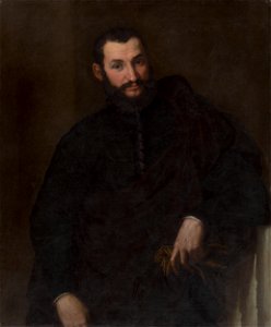 Paris Bordone - Portrait of a Man (With a Fragment of Antique Column) - O 91 - Slovak National Gallery