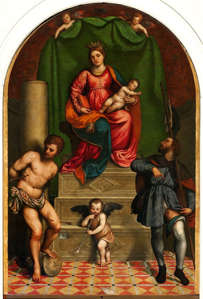 Paris-Bordon Madonna-con-bambino-in-trono-e-i-santi-Sebastiano-e-Rocco Valdobbiadene