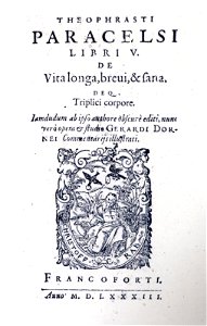 Paracelsus De vita longa Frankfurt 1583 (Isny)