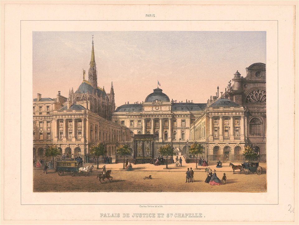 Paris. Palais de Justice et Ste. Chapelle - Charles Rivière del. et lith. LCCN2016652461
