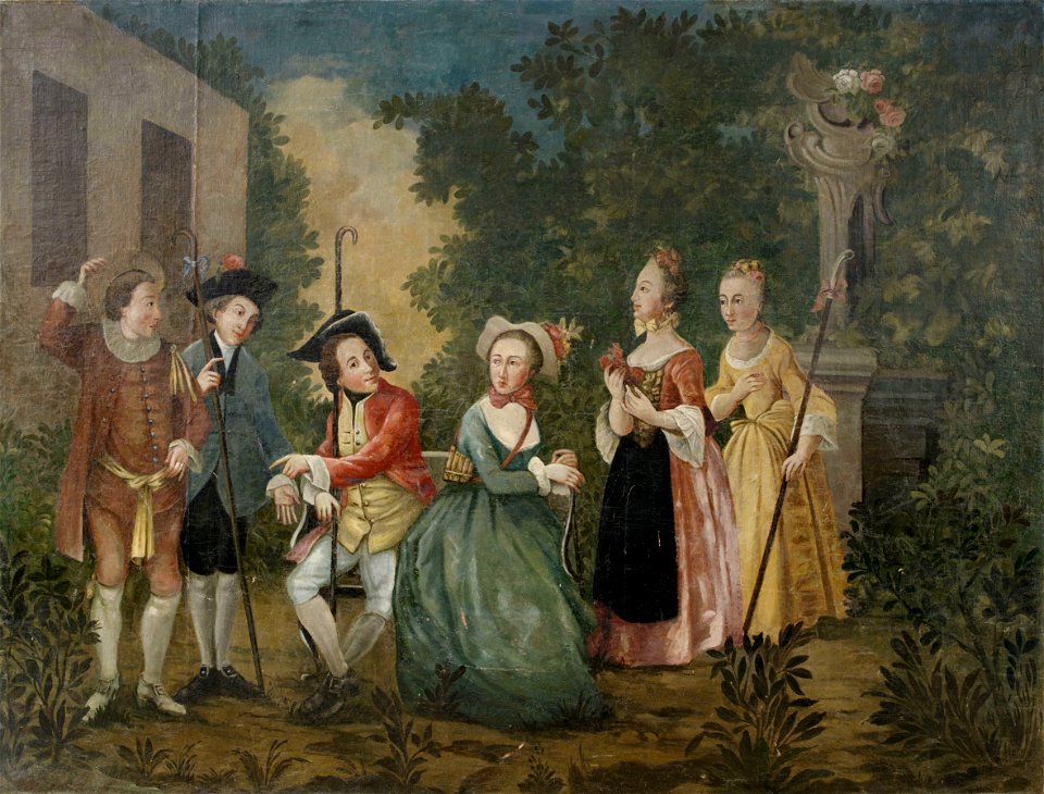 Park Elegante Gesellschaft im Park deutsch 17 Jh