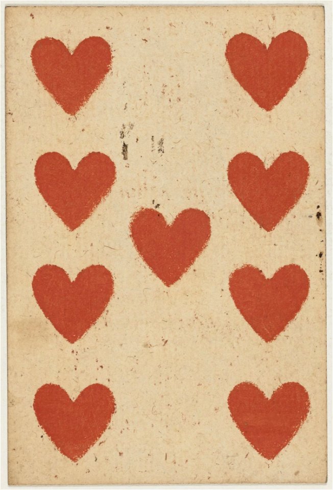 Paris Portrait card deck - 1740-1751 - 9 of Hearts