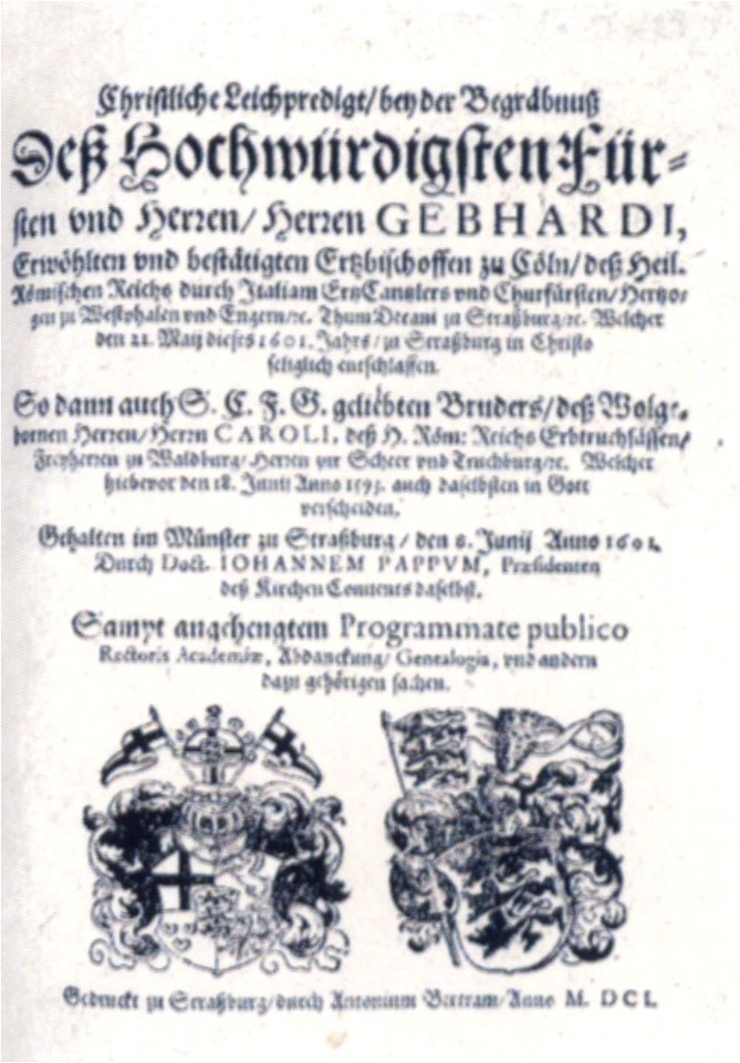Pappus Leichpredigt Waldburg 1601 (Isny)