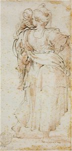 Parmigianino - recto Study for a Woman Carrying a Child, 1897, 17754