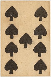 Paris Portrait card deck - 1740-1751 - 9 of Spades