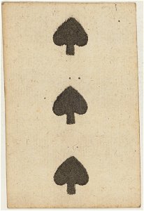 Paris Portrait card deck - 1740-1751 - 3 of Spades