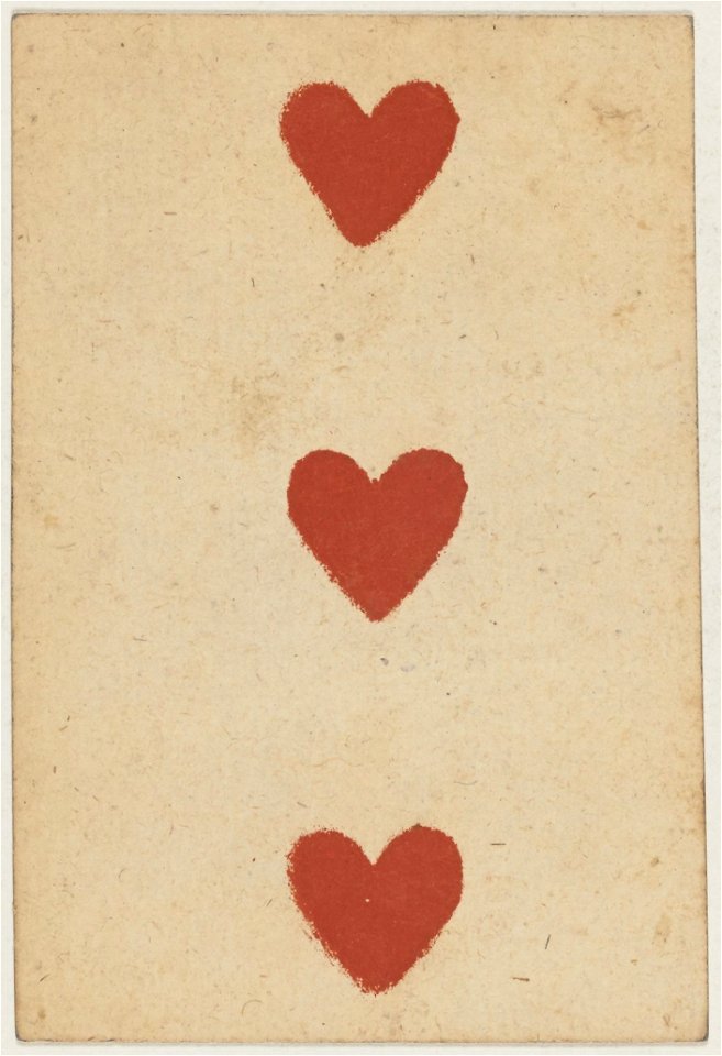 Paris Portrait card deck - 1740-1751 - 3 of Hearts
