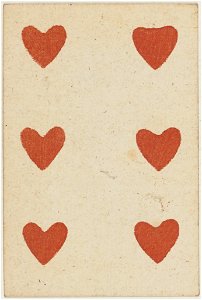Paris Portrait card deck - 1740-1751 - 6 of Hearts