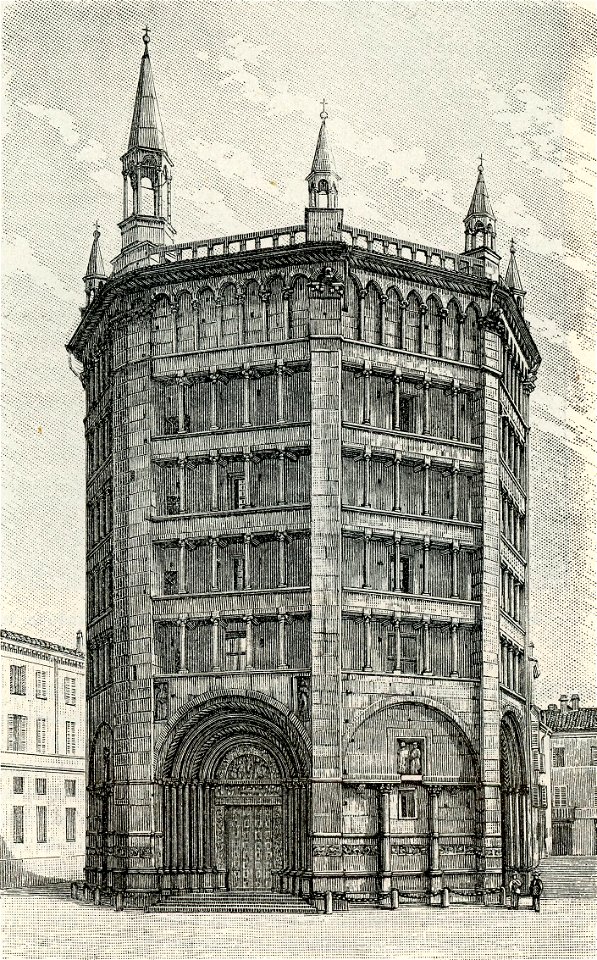 Parma il Battistero xilografia