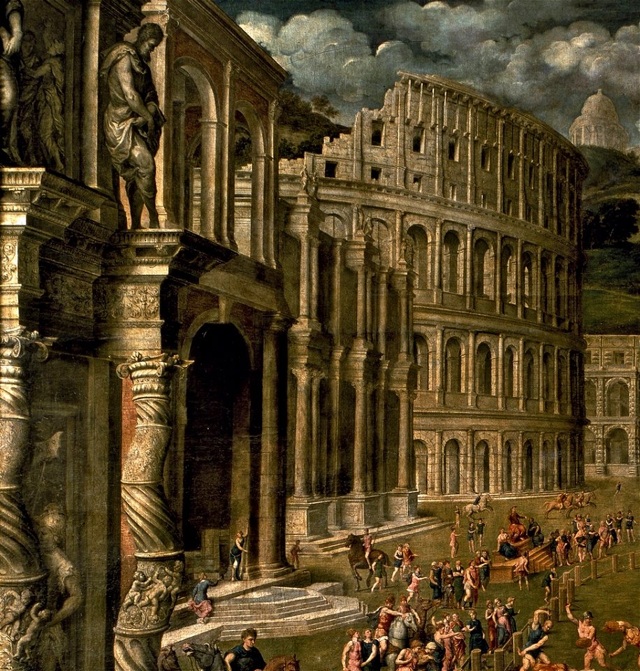 Paris Bordone - Combattimento di gladiatori (particolare 1) - Kunsthistorisches Museum, Wien