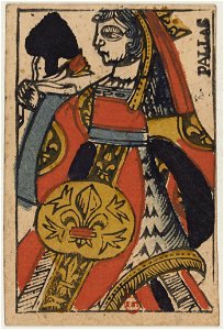 Paris Portrait card deck - 1740-1751 - Queen of Spades