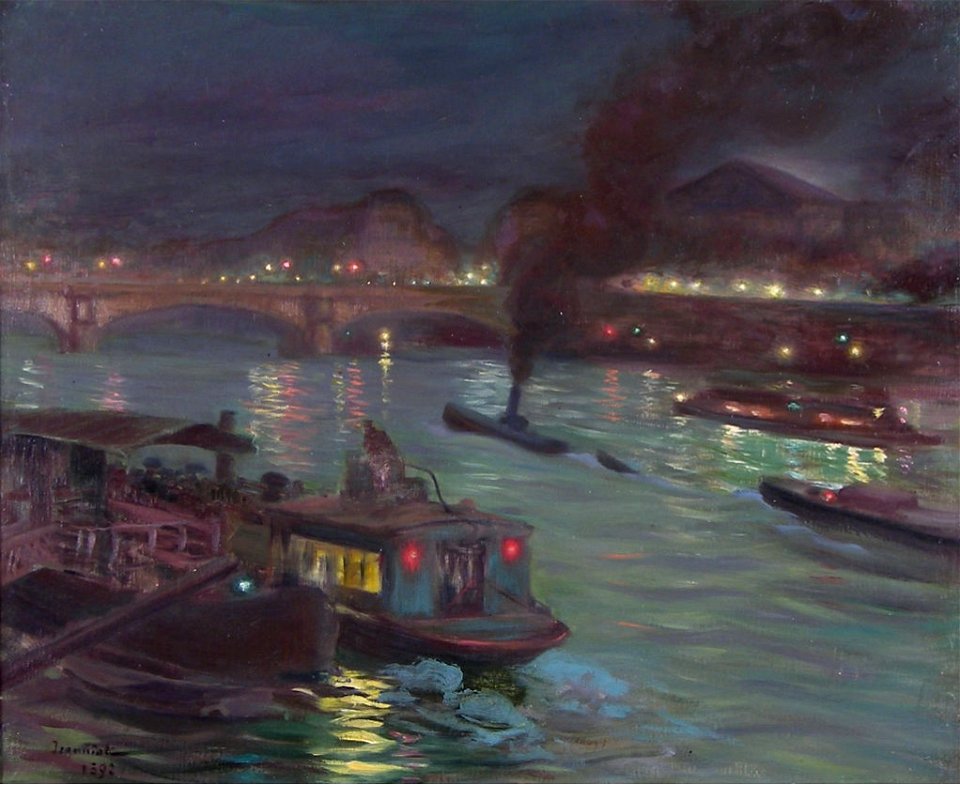 Paris La Nuit sur la Seine by Pierre Georges Jeanniot