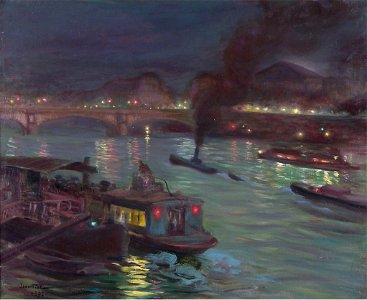 Paris La Nuit sur la Seine by Pierre Georges Jeanniot