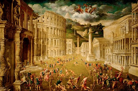 Paris Paschalinus Bordon, gen. Bordone - Gladiatorenkampf - GG 1592 - Kunsthistorisches Museum