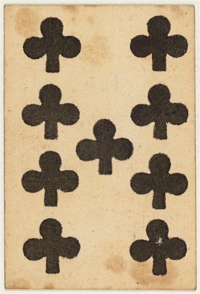 Paris Portrait card deck - 1740-1751 - 9 of Clubs