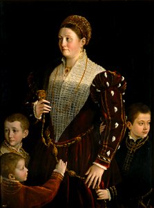 Parmigianino, ritratto di camilla gonzaga coi figli. Free illustration for personal and commercial use.